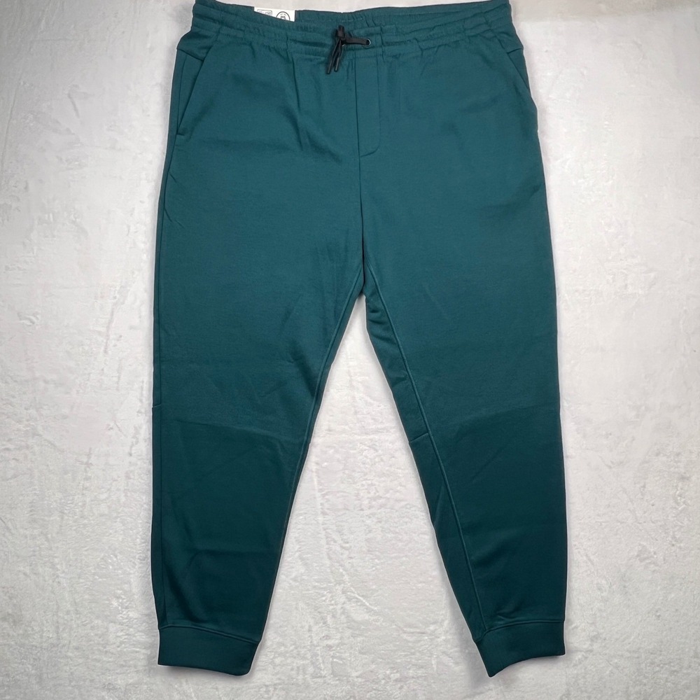 Members Mark Mens Active Jogger Pants Teal Green XL Double Knit Stretch NWT